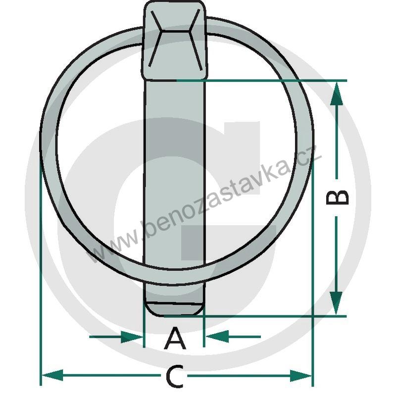 Závlačka S VELKÝM OKEM 8 x 60 x 70 mm - oko / čep