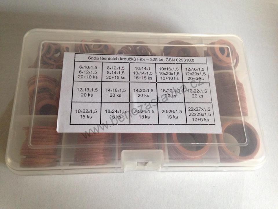 Velká sada fibrových těsnících kroužků 325 Kusů