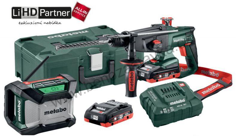 Set AKU KHA 18 LTX aku kladivo 2x4Ah LiHD + rádio R 12-18 BT