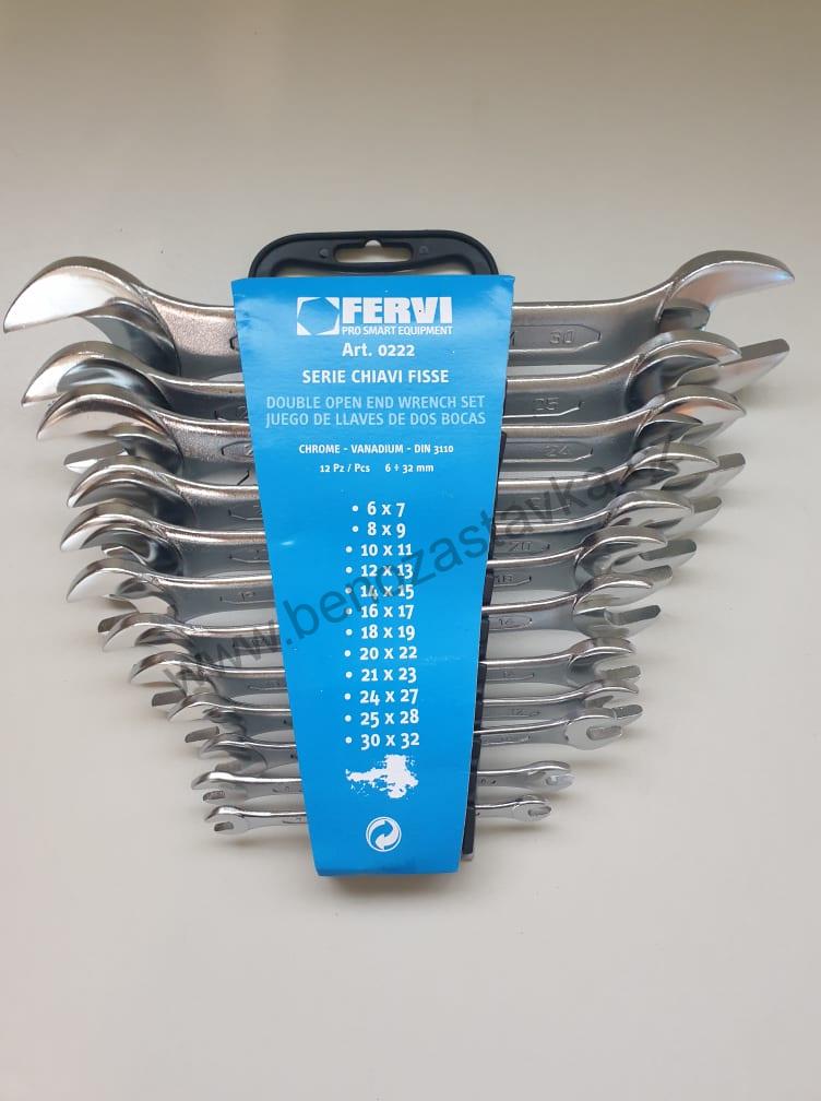 Sada otevřených klíčů DIN 3110/leštěné - 6^32 mm - FERVI