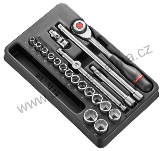 Modul 3/8" nářadí s 6hrannými hlavicemi a ráčna J.360