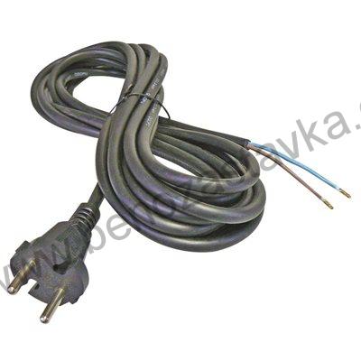 Flexo šňůra gumová 2x1,5 mm, 3m černá