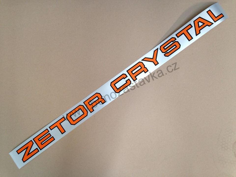 Nápis ZETOR CRYSTAL 6,5x94 cm - matné stříbrné pozadí - Zetor URII