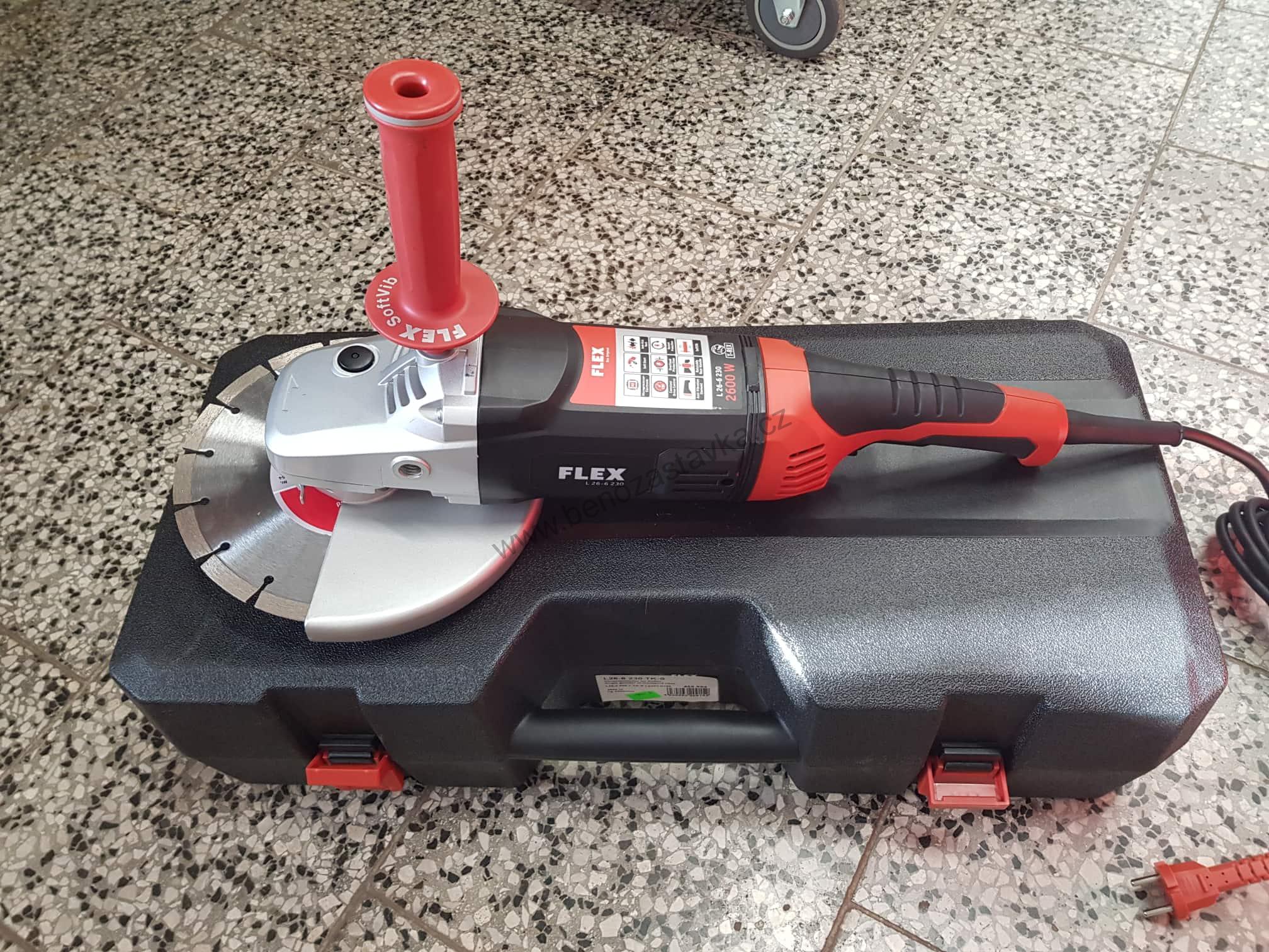 Flex úhlová bruska 2600 W, 230mm - T-REX + Quick matice + DIA kotouč