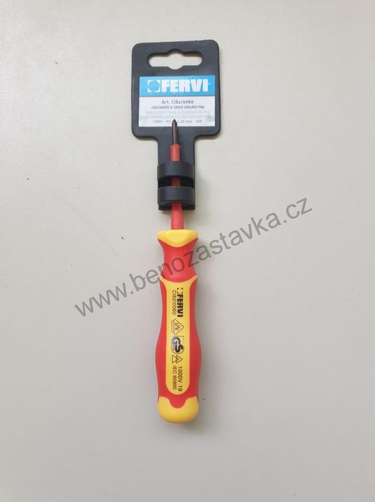 Křížový šroubovák, izolovaný - 1000V - PH0x3x60 mm - FERVI