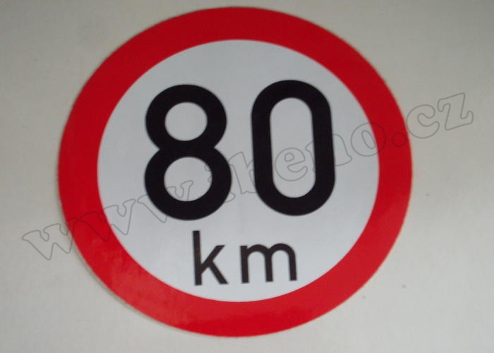 Konstrukční rychlost 80 Km/h - Samolepka