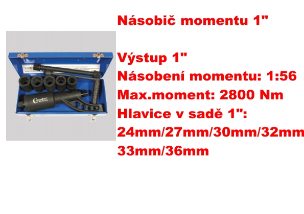 Násobič momentu 1\" - 2800 Nm - Sada