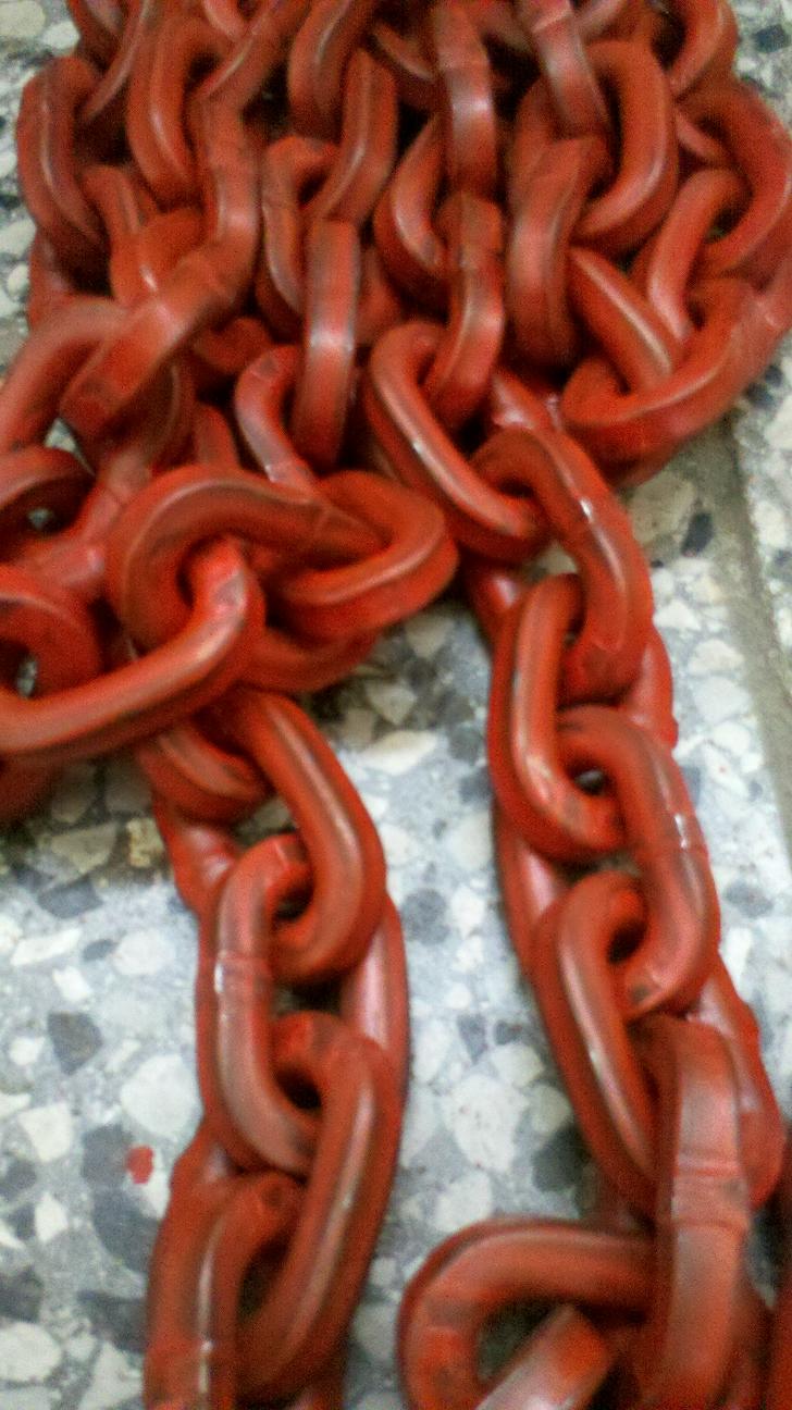 Řetěz 4-hranný 8mm G8 - červený - lesácký- metráž