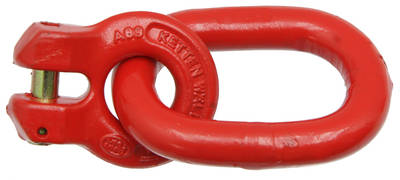 Závěsný článek s třmenovým okem - pro řetězy 8mm G8 - červený 