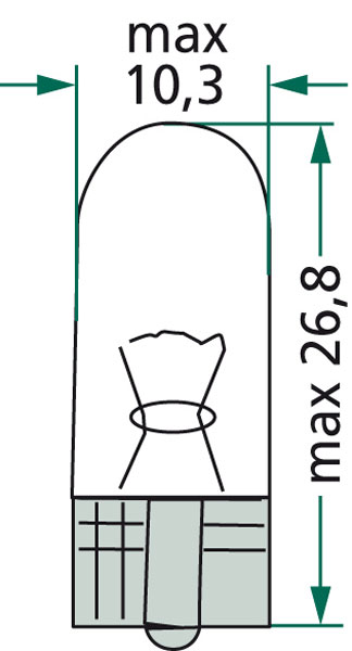 GRANIT Žárovka se skleněnou paticí W 2,1x9,5 d