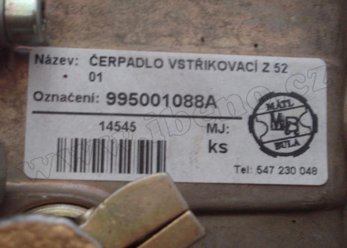 Vstřikovací čerpadlo palivová souprava PP3M8K - Zetor 4911 5011 5211 5245