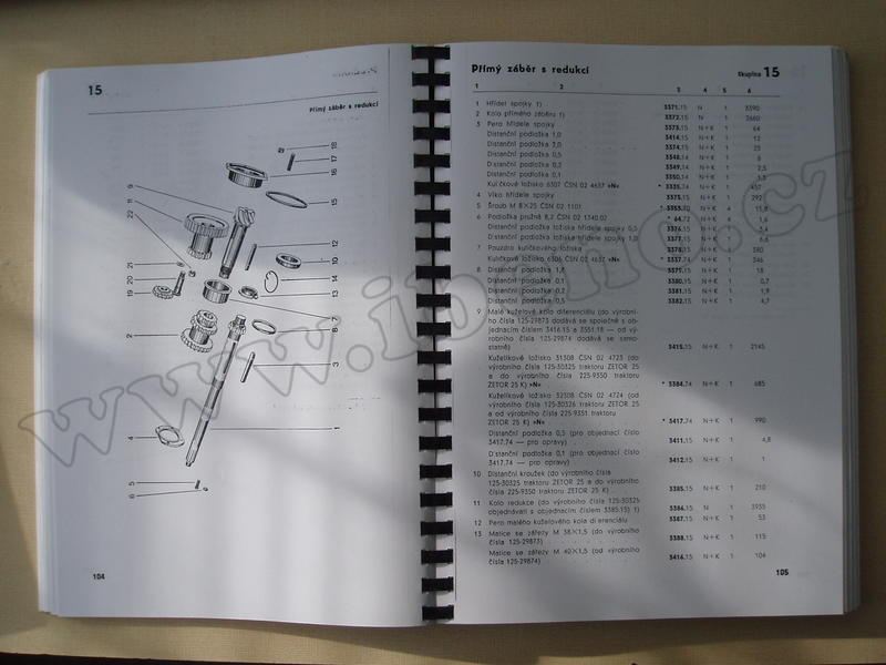 Katalog náhradních dílů Zetor 25 A/K