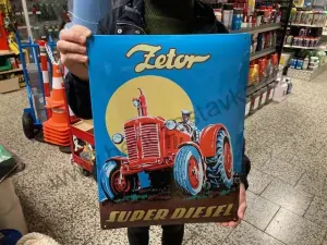 Hliníková retro cedule Zetor Super