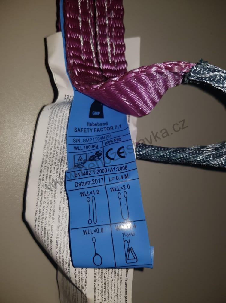 PÁS ZVEDACÍ - popruh - 1T/0,4M - oko/oko