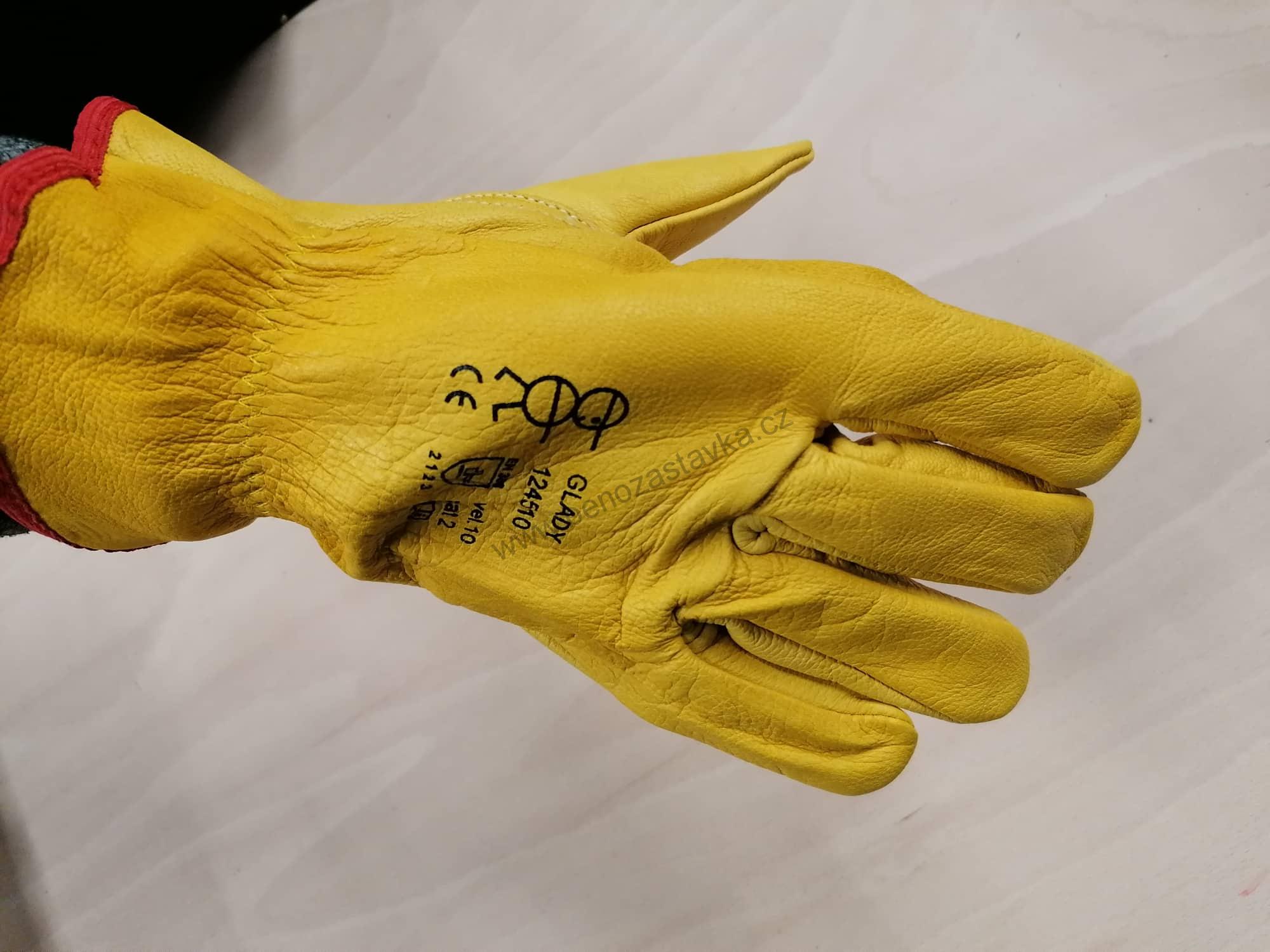 Rukavice - GLADY - vel.10 - Celokožené
