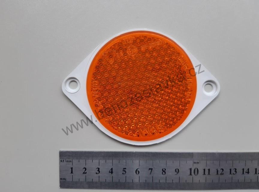 Odrazka oranžová ∅80 mm - 2 otvory