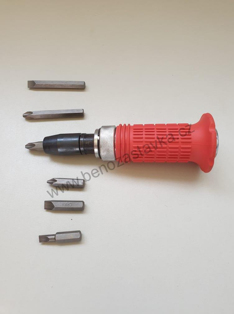 Rázový šroubovák 1/2" + 5/16" FERVI - Sada 6 bitů