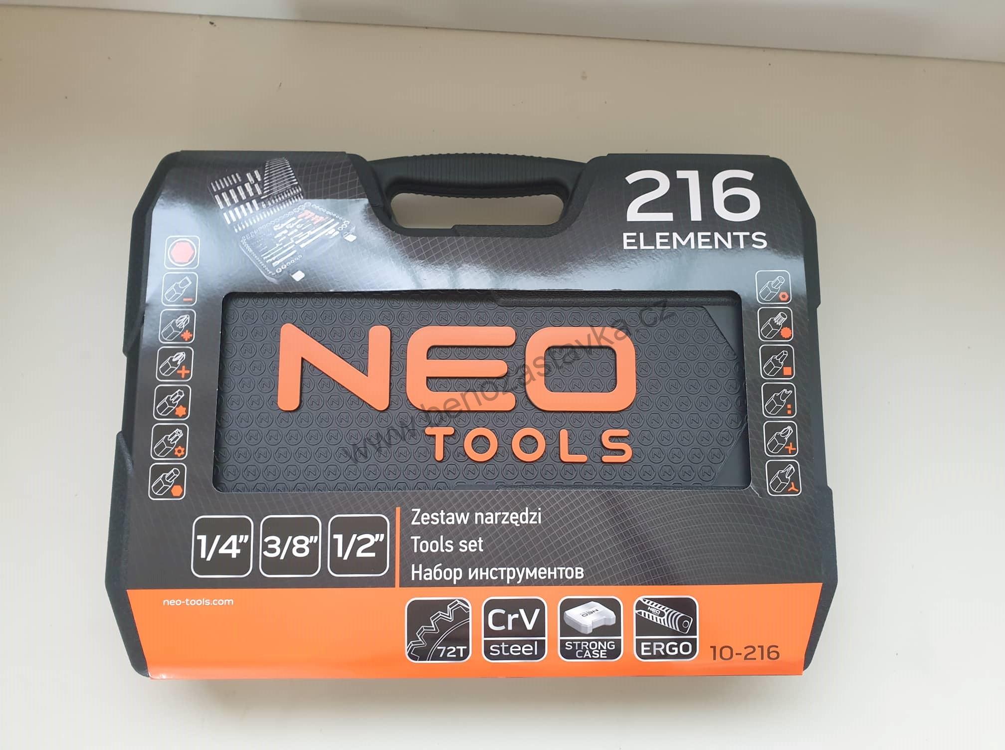 Sada Gola 1/2"-1/4"-3/8" 216ks NEO TOOLS
