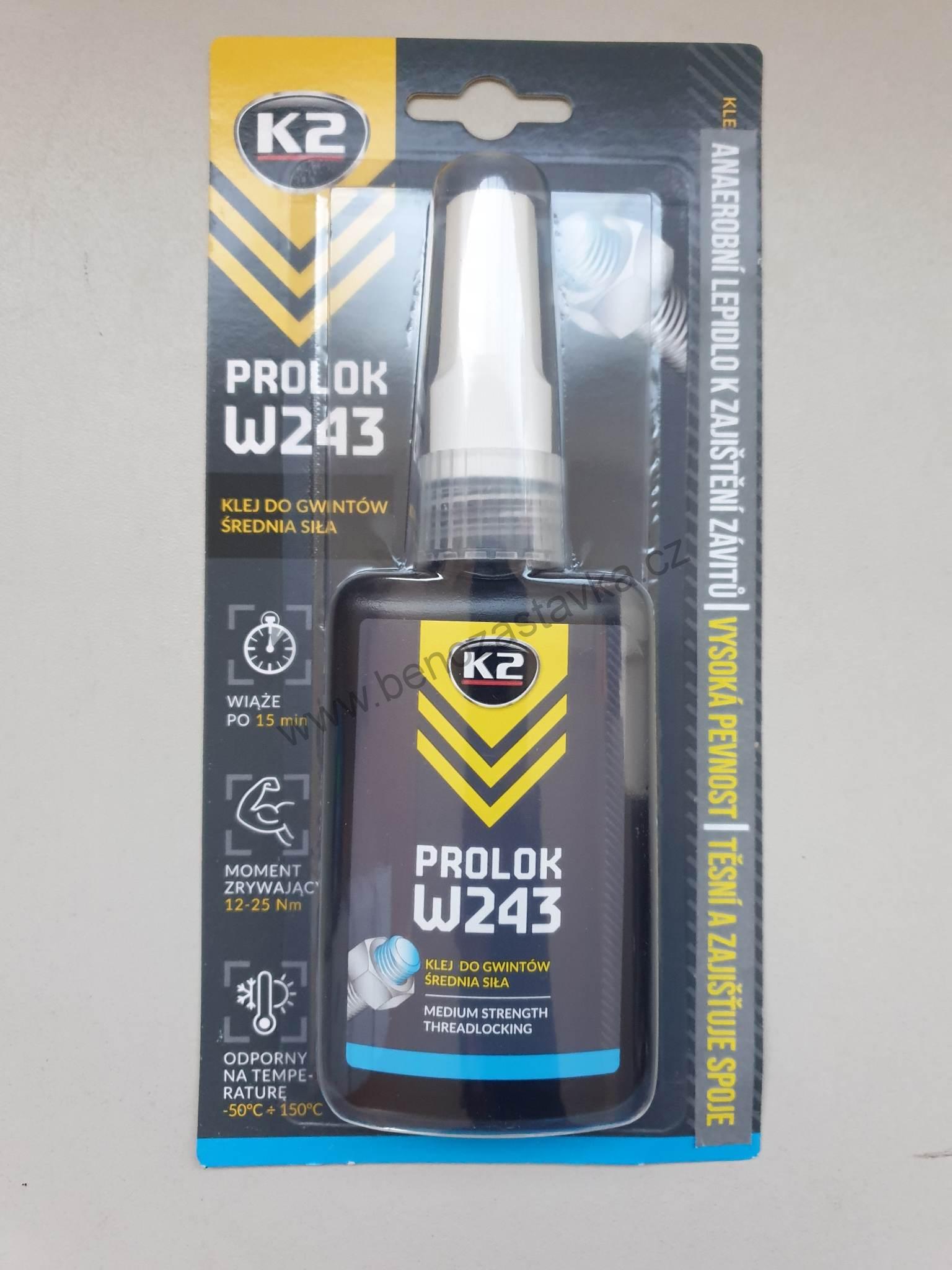 Zajišťovací lepidlo - střední pevnost - 50ml K2 PROLOK W243