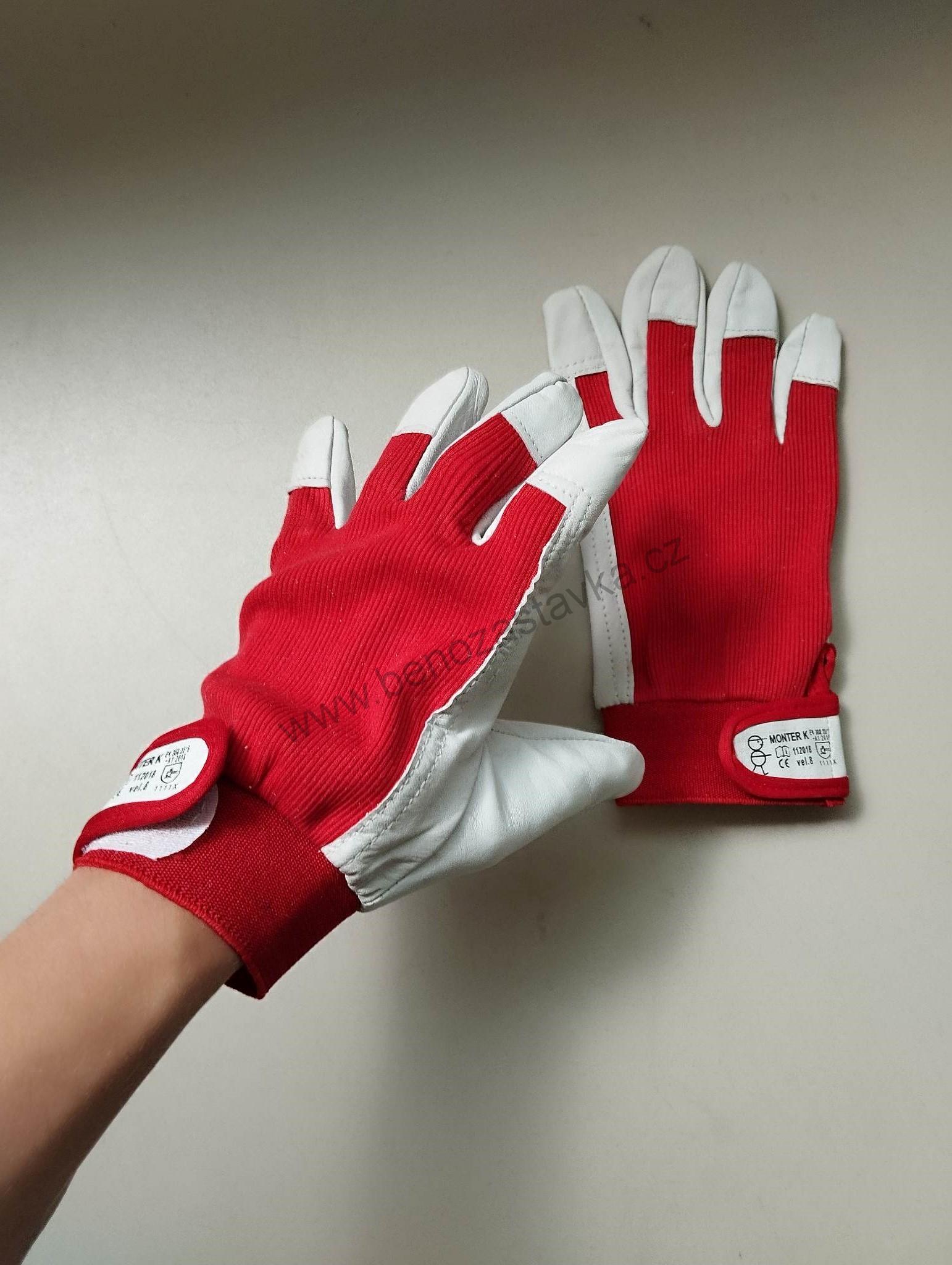 Rukavice - MONTER - vel.8 - Kombinované