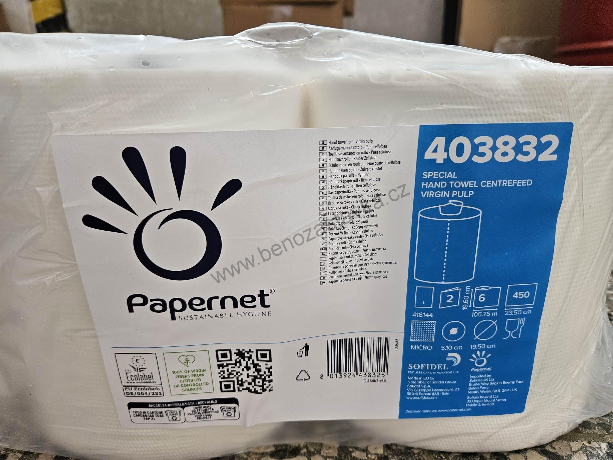 Papírové utěrky/ručníky 6ks 19,6cm/105,75m/450 útržků