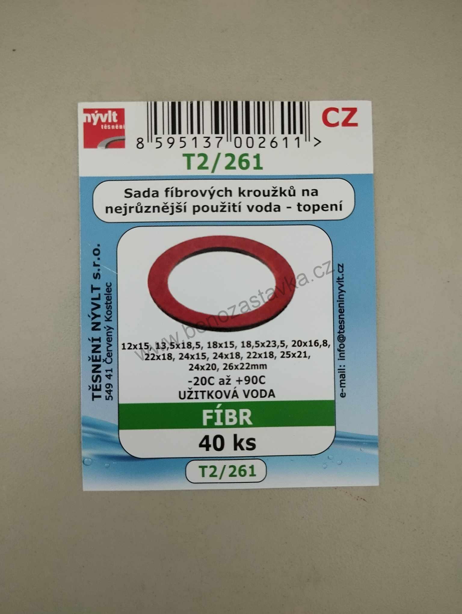 Fíbrové těsnící kroužky T2/261 40ks