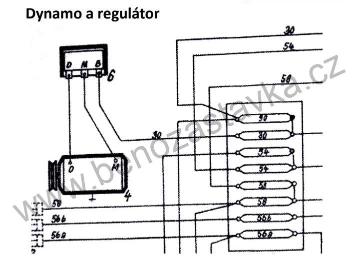 Univerzální kabeláž Zetor 3011 až 6945 - verze dynamo