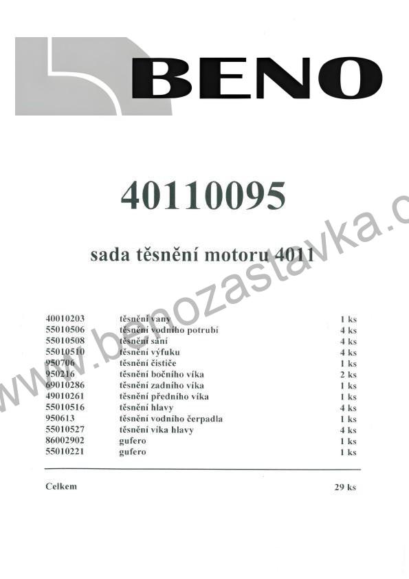 Sada těsnění motoru 4 válec - vrtání 95mm - Zetor URI