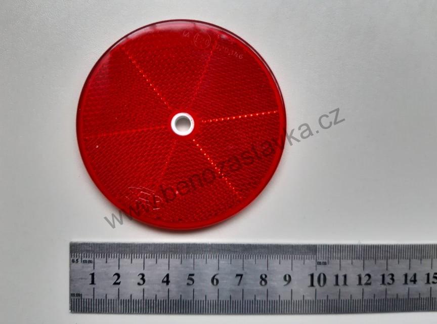 Odrazka červená ∅85 mm - 1 otvor