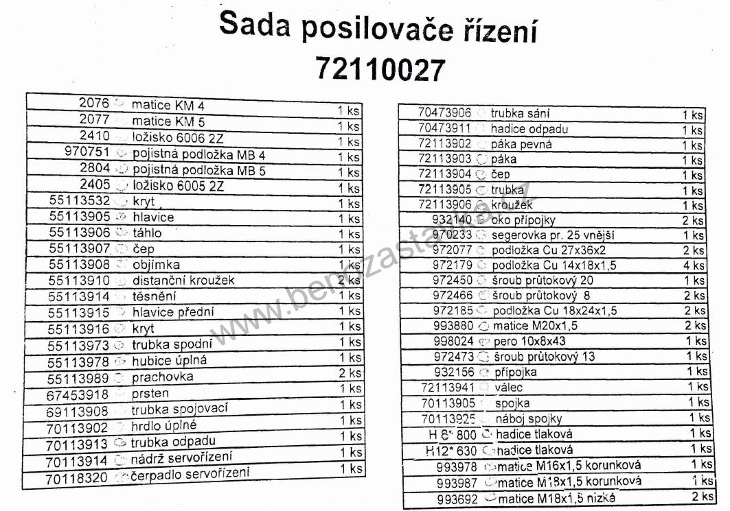Posilovač řízení - sada - Zetor URI