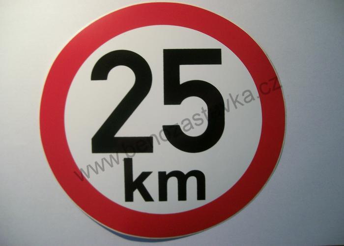 Konstrukční rychlost 25 Km/h - Samolepka