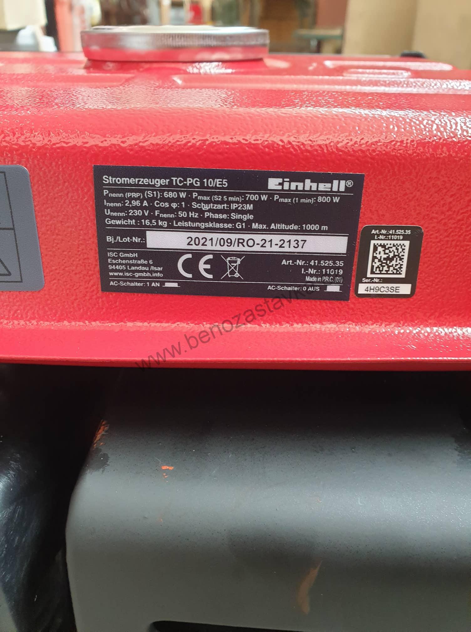 Elektrocentrála TC-PG 10/E5 1kW