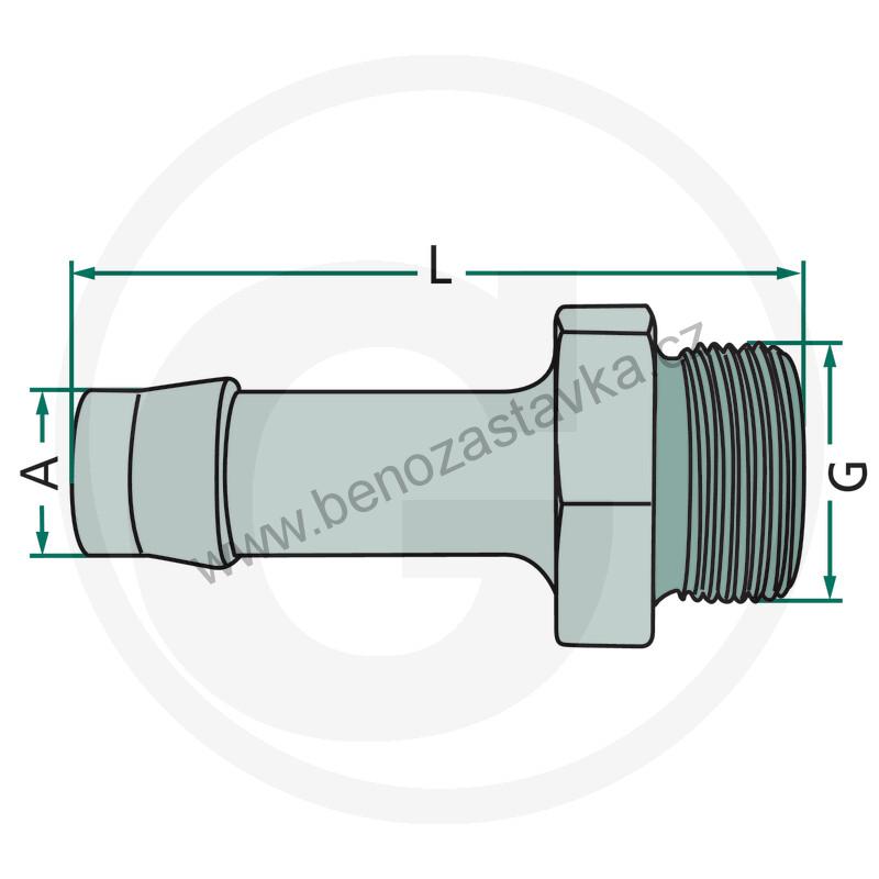 Koncovka hadice 22x1,5 - pro hadici 13 mm