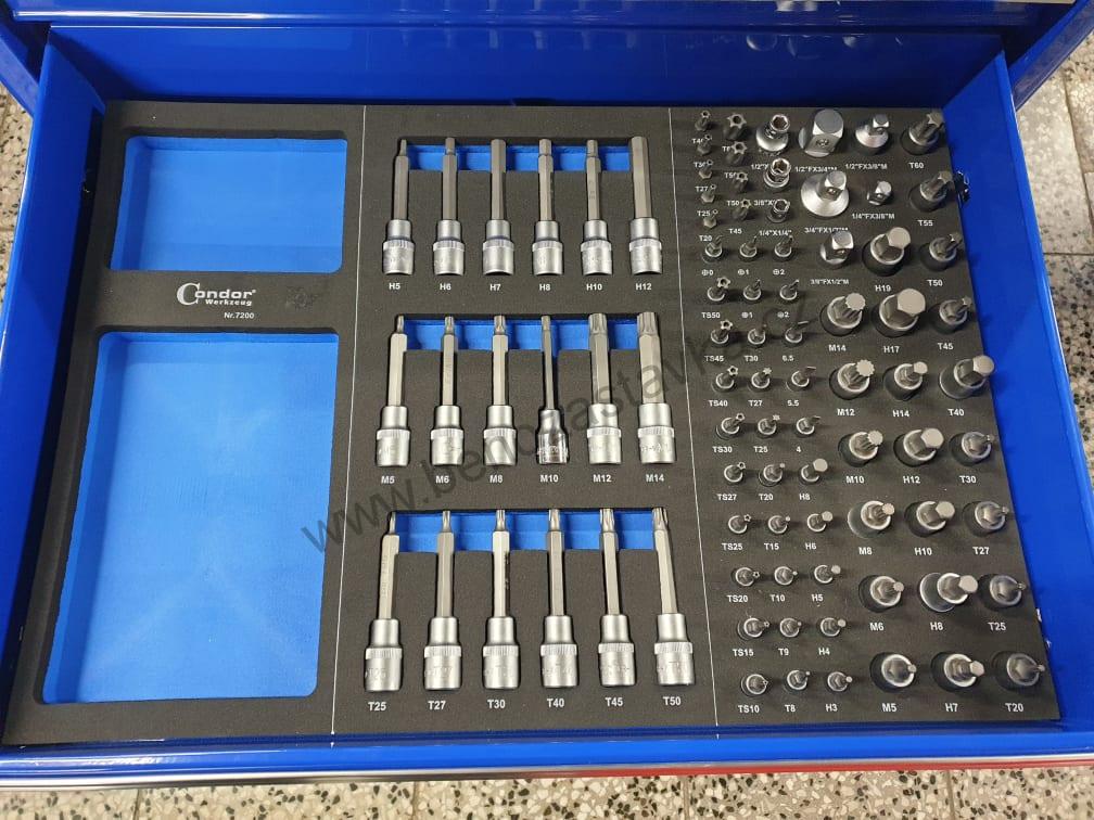 Pěnový modul - hlavice zastrčené - 1/2" + 1/4" - 87 kusů - CONDOR