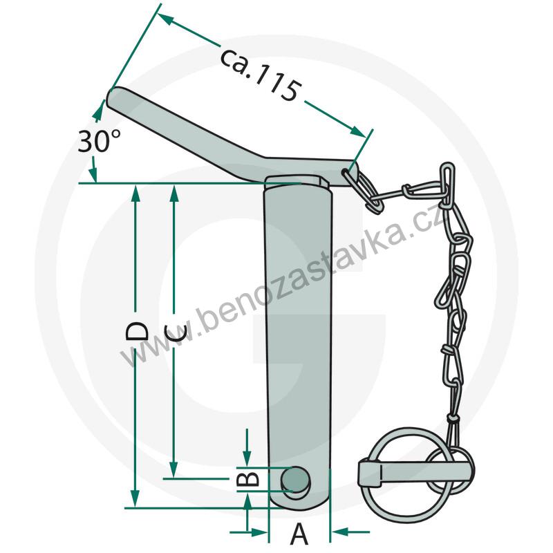 Čep třetího bodu - 25x151 mm - Kat. 2