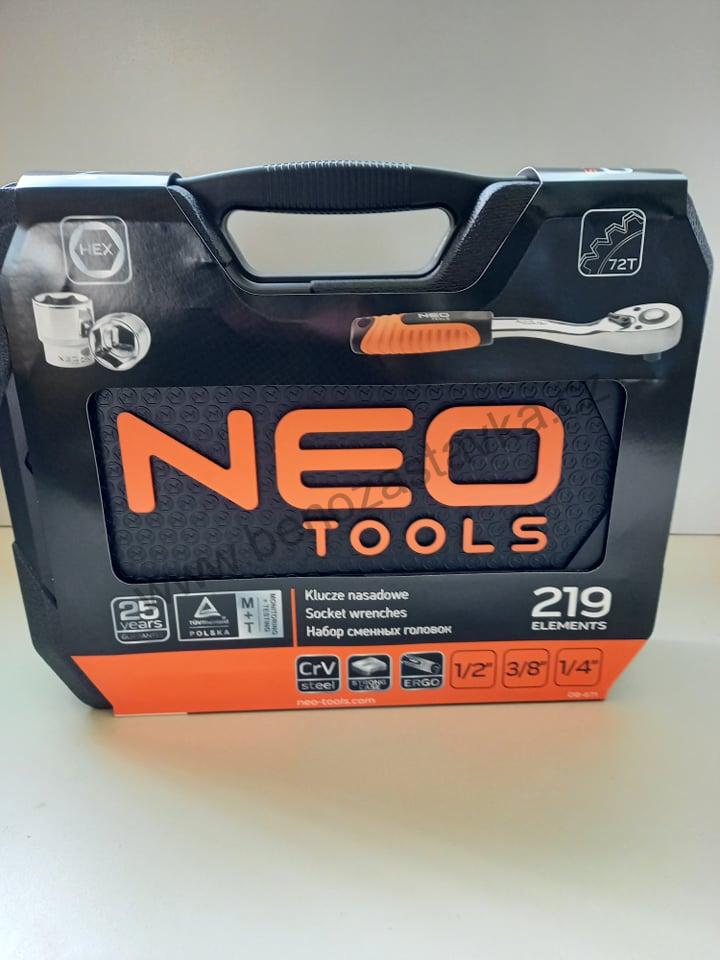 Sada Gola 1/4"-3/8"-1/2" 219 kusů - NEO TOOLS