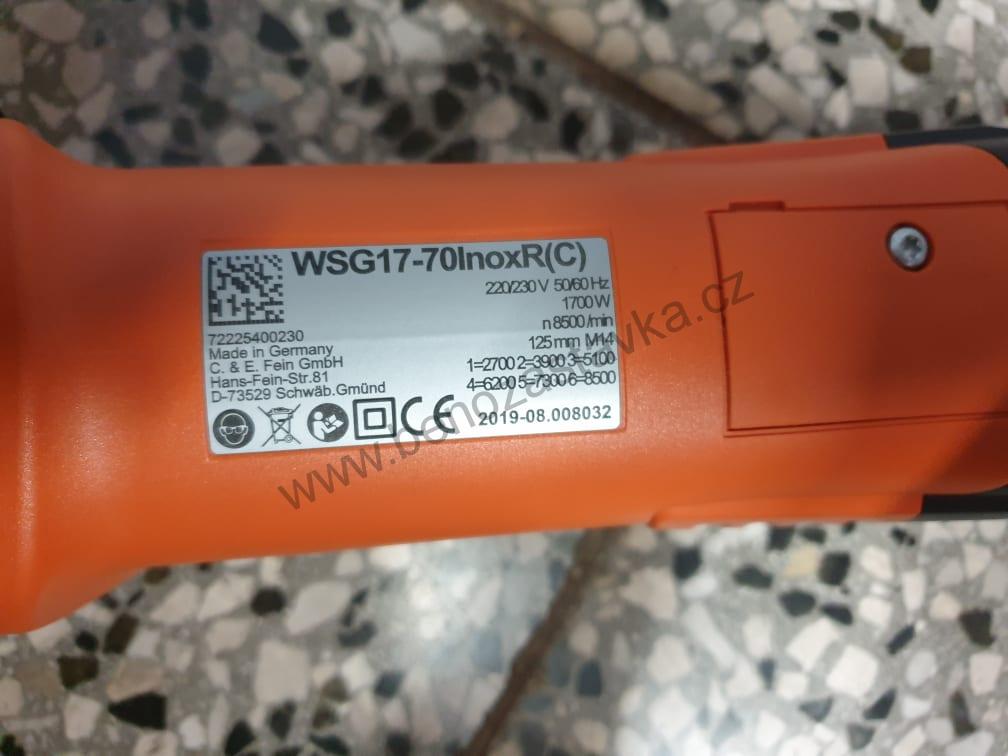 Kompaktní úhlová bruska WSG 17-70 1700W - FEIN