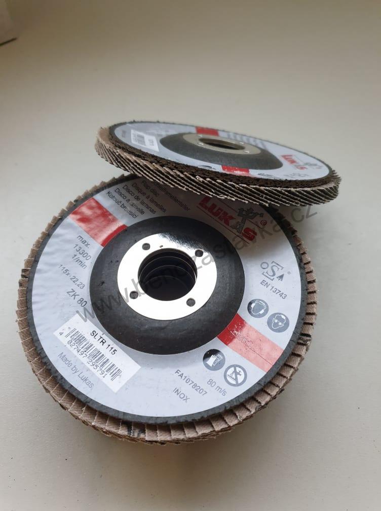 Brusný lamelový kotouč 115mm / Zrno 40 / Zirkon - LUKAS