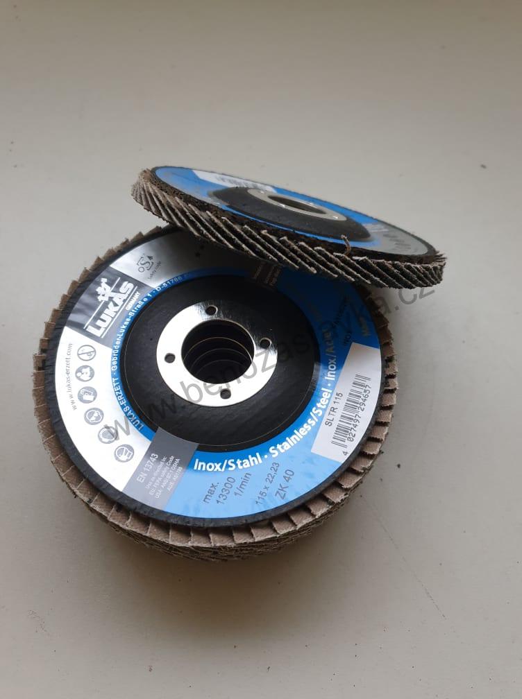 Brusný lamelový kotouč 115mm / Zrno 80 / Zirkon - LUKAS