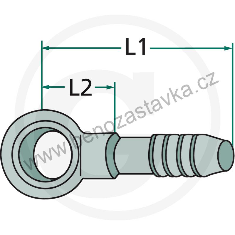 Oko na průtokový šroub M10x1 s trnem 5,5mm