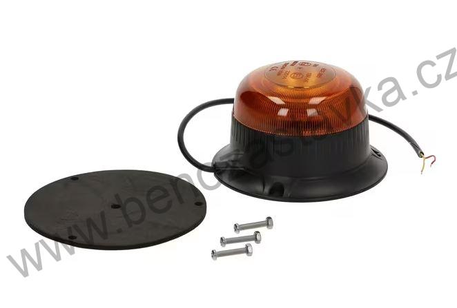 Maják LED, nízký profil, 15W, 12/24 V, oranžový, šroubovací, Ø 86x67 mm