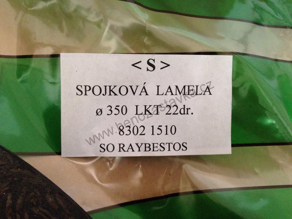 Lamela pr. 350 - 22 drážek - Zetor URII