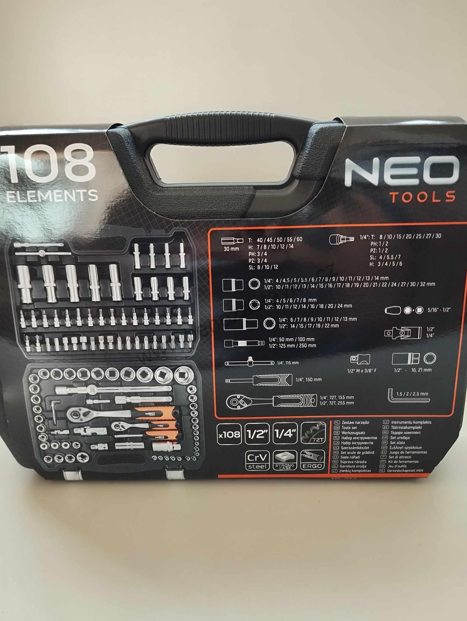 Sada Gola 1/2"-1/4" 108ks NEO TOOLS
