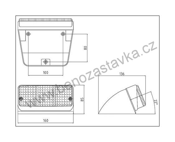 Levé zadní světlo s osvětlením SPZ - Zetor 2511 3511 4511 5511 5611