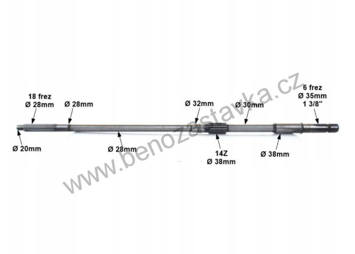 Vývodový hřídel 18 drážek - Zetor 3011 3511