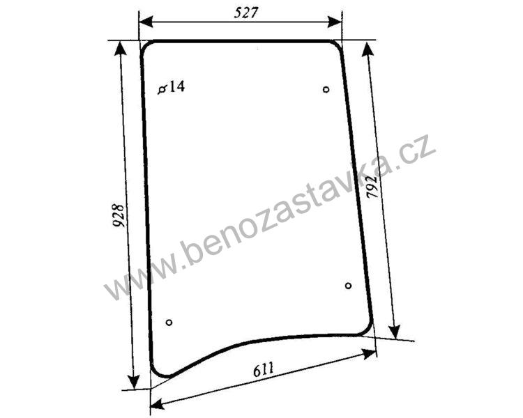 Sklo boční - Zetor URIII