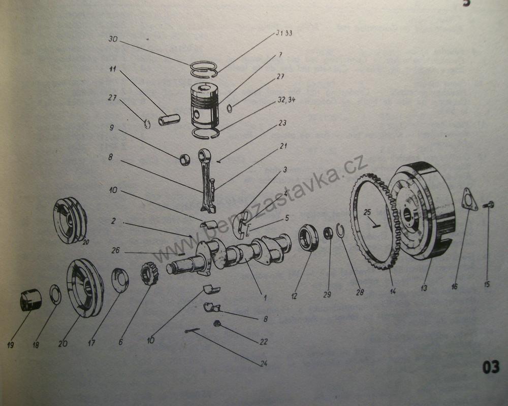 Klikový hřídel dvouválec - Zetor 2011 2511